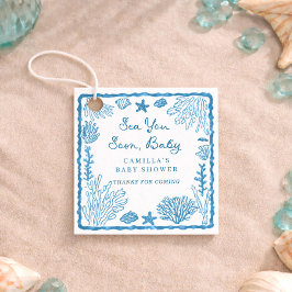 Sea You Soon Ocean Themed Baby Shower  Gåvor Etiketter