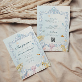 Sea You Soon Rococo All in One Baby Shower Inbjudningar