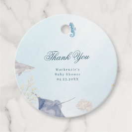 Sea You Soon Rococo Baby Shower Rund Favors Taggar Gåvor Etiketter