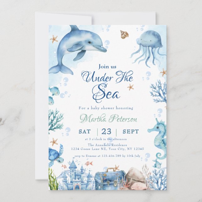 Sea You Soon Seashell Baby Shower Inbjudningar (Framsida)