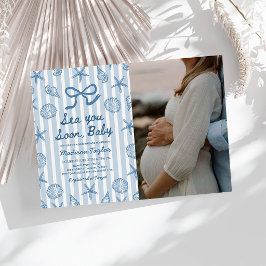 Sea You Soon Snigelsjö Babyshower Foto Inbjudningar