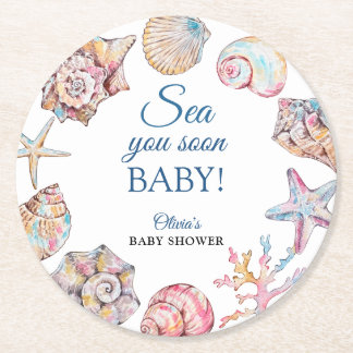 Sea You Soon Snigelsköld Barnkalas Underlägg Papper Rund
