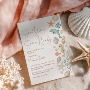 Sea You Soon Sniglar Babyshower Inbjudningar