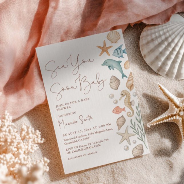 Sea You Soon Sniglar Babyshower Inbjudningar (Skapare uppladdad)