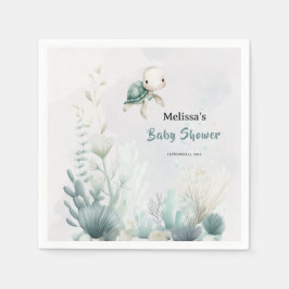 Sea You Soon Turtle Undersea Baby Shower Pappersservett