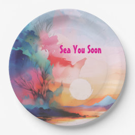 Sea You Soon Watercolor Beach