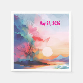 Sea You Soon Watercolor Beach Pappersservett