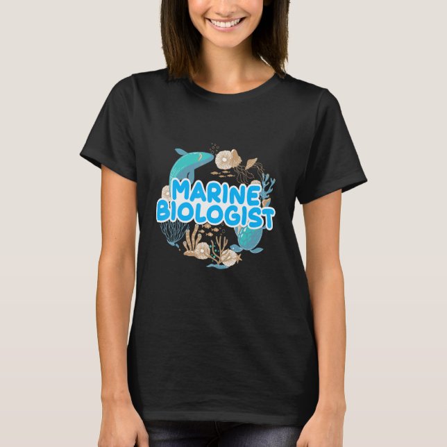 Sea Zoologist Ocean Student Science Marine Biologi T Shirt (Framsida)