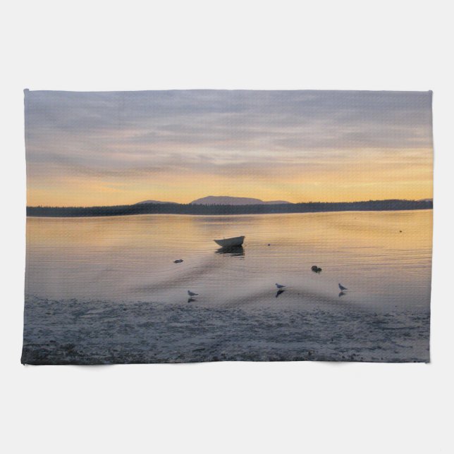 Seabirds och fartyg kökshandduk (Horisontell)