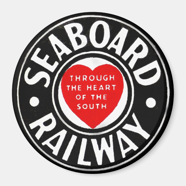 Seaboterade Luft Line Railway Heart Logotyp Magnet (Framsidan)