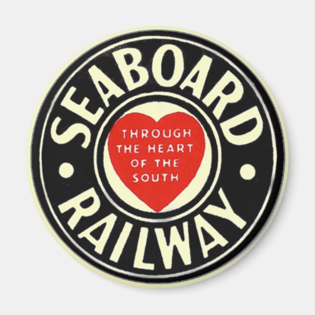 Seaboterade Luft Line Railway Heart Logotyp Magnet (Framsidan)