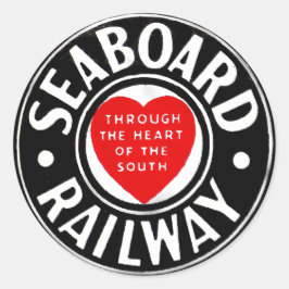 Seaboterade Luft Line Railway Heart Logotyp Runt Klistermärke