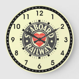 Seaboterade Luft Line Railway Heart Logotyp Stor Klocka