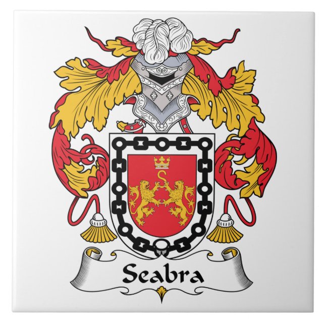 Seabra familjvapensköld kakelplatta (Framsidan)