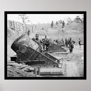 Seacoastmortlar på Yorktown, VA 1862 Poster