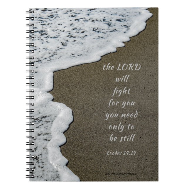 Seafoam Beach Bible Verse 8x6 Spiral bärbar dator Anteckningsbok (Framsidan)
