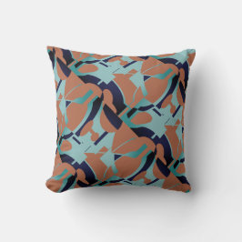 Seafoam Blue-Black Rust Diagonal Art MCM-utseende Kudde