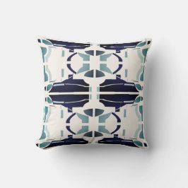 Seafoam Blue-Black Symmetrical Mediterranean look Kudde