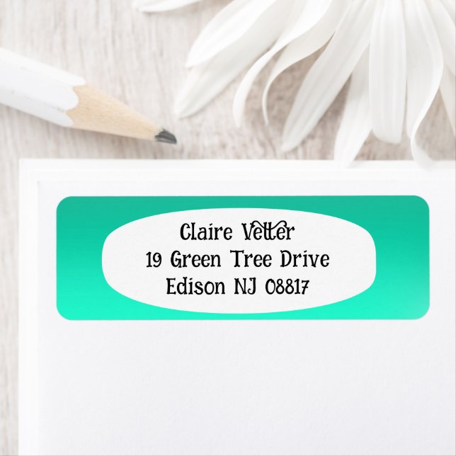 Seafoam Fade Returadress Etikett (Insitu)