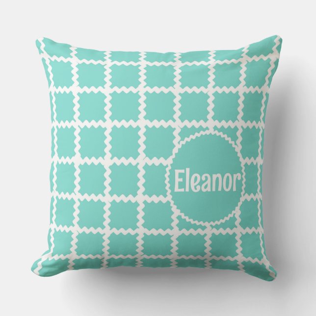 Seafoam Girls Pillow med Vintage Ric Rac Kudde (Framsida)