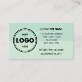 Seafoam Green Custom Logo QR Code Business Card Visitkort