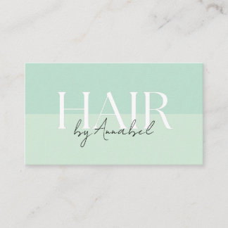 Seafoam Green Hair Stylist QR Code  Business Card Visitkort