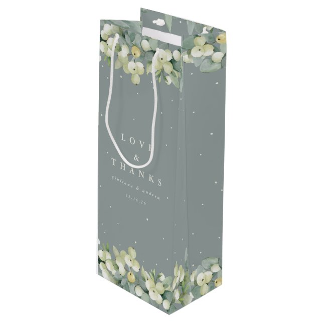 Seafoam Grön Snöbär+Eukalyptus Vinter Hochzeit (Framsidan Vinklad)