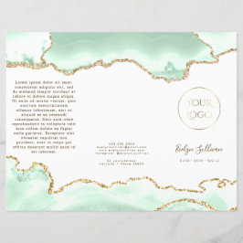 Seafoam grönt agate brochure