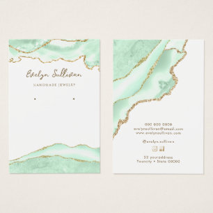Seafoam grönt agate jewelry visning card visitkort