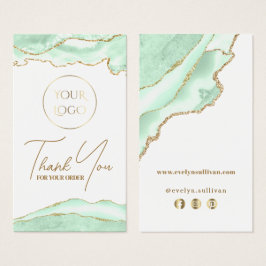 Seafoam grönt agate paket infoga visitkort