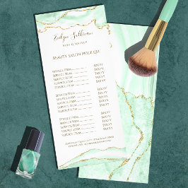 Seafoam grönt-agga prist rackkort i lista reklamkort