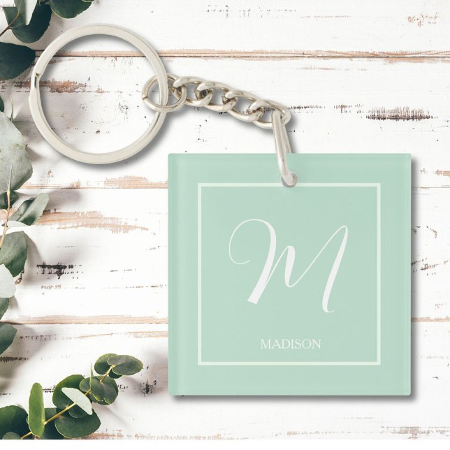 Seafoam Grönt Anpassningsbar Monogram Namn (Skapare uppladdad)