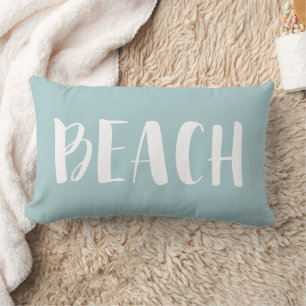 Seafoam Grönt Beach House Nautical Rand Lumbarkudde