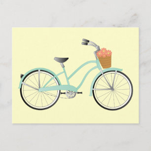 Seafoam Grönt Bike Vykort