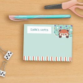 Seafoam Grönt Cute Red Panda Peekabo Dina anteckni Post-it Block