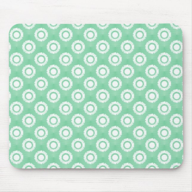 Seafoam Grönt Funky Flower Mousepad Musmatta (Framsidan)