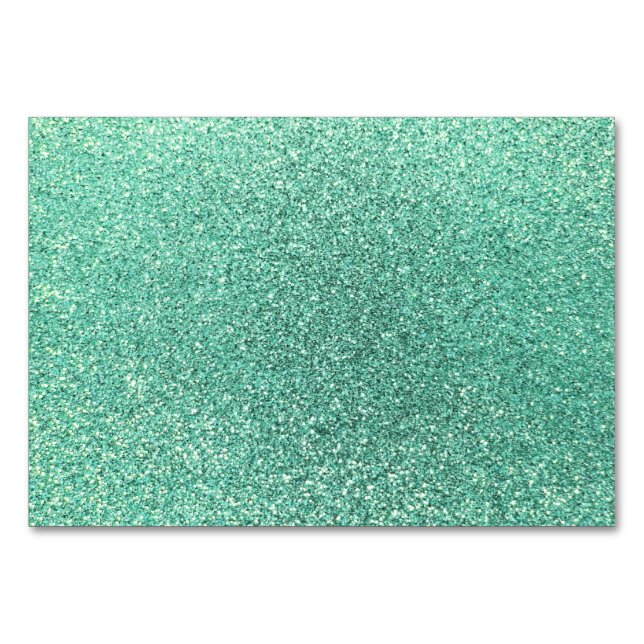 Seafoam grönt glitter bordsnummer (Framsidan)