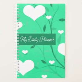 Seafoam Grönt Hearts Lycklig Planner