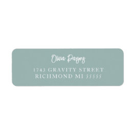 Seafoam Grönt Modern Minimal Scripted Adress La Returadress Etikett