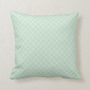 Seafoam Grönt Moroccan Quatrefoil Mönster Kudde