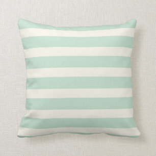 Seafoam Grönt och off-White Rand Kudde