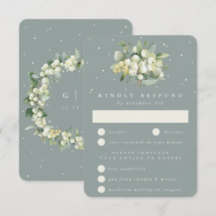 Seafoam Grönt Snowberry+Eucalyptus Bouquet Bröllop OSA Kort