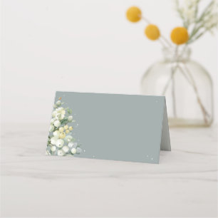 Seafoam Grönt Snowberry+Eucalyptus Bröllop Placeringskort