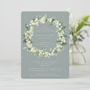 Seafoam Grönt Snowberry+Eucalyptus Möhippa Inbjudningar