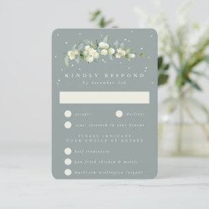 Seafoam Grönt Snowberry+Eucalyptus Stem Bröllop OSA Kort