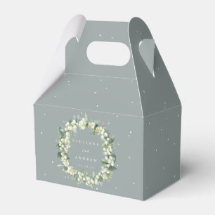 Seafoam Grönt Snowberry+Eucalyptus Wandeans Bröllo Presentaskar