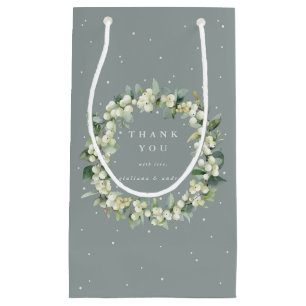 Seafoam Grönt Snowberry+Eucalyptus Winter Wedding
