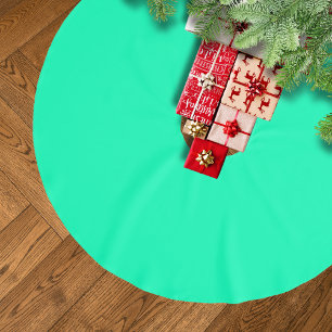 Seafoam Grönt Solid Färg Klassisk ELEGANT Julgransmatta Borstad Polyester