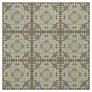 Seafoam Grönt Taupe Beige Mörk Brown Ethnic look Tyg