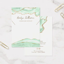 Seafoam grönt-visning-kort för halsband visitkort